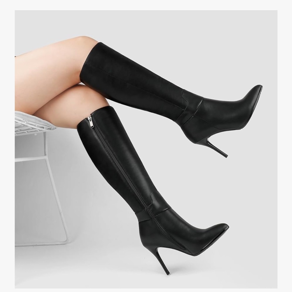 Women's Black Knee High Boots